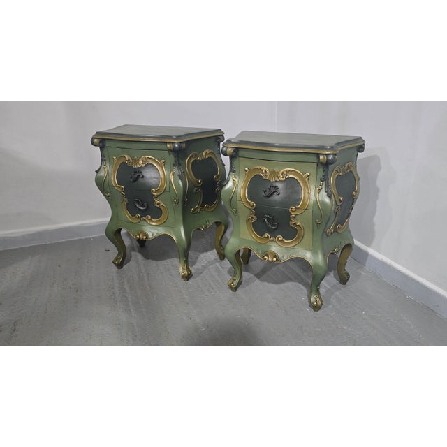 French Painted Bedside Chests of Drawers, 1920s, Set of 2 For Sale - Image 3 of 9