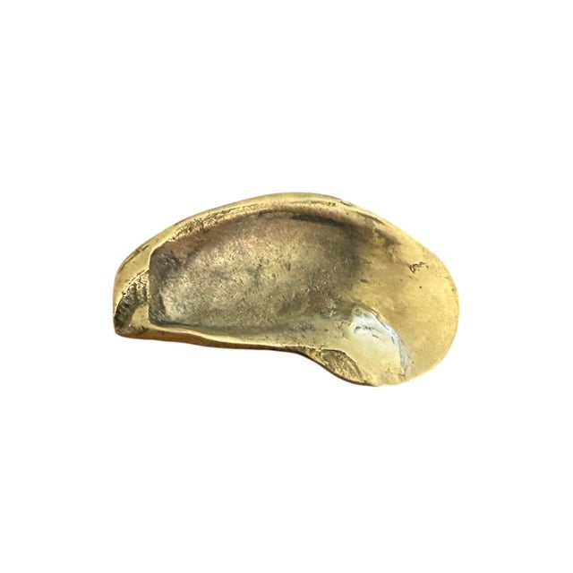Traditional Vintage Brass Oyster Shell Vide Poche / Trinket Dish / Bowl / Object For Sale - Image 3 of 7
