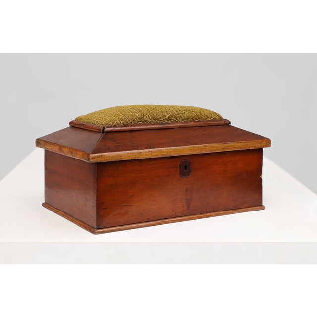 Glass Art Deco French Sewing Box with Yellow Top, 1900s For Sale - Image 7 of 11