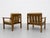 Pair - Mid Century Modern Lounge Chairs | Solid Wood Frame Armchairs | Vintage Upholstered Walnut Chairs, C. 1960’s For Sale In New York - Image 6 of 13