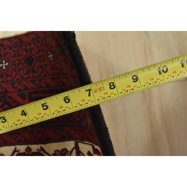 Baloch Rug 3’2” X 5’6” Ivory Wool Vintage Tribal Hand-Knotted Oriental Carpet For Sale - Image 10 of 12