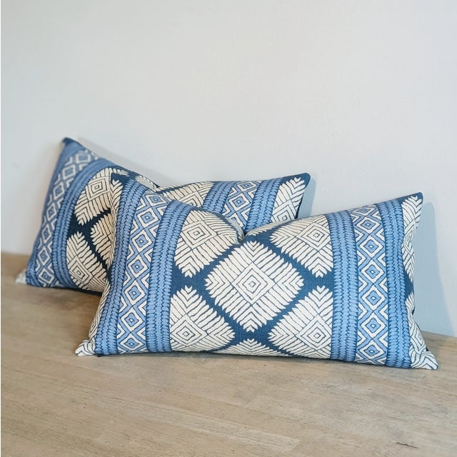 Transitional Thibaut Austin Navy Lumbars For Sale - Image 3 of 5