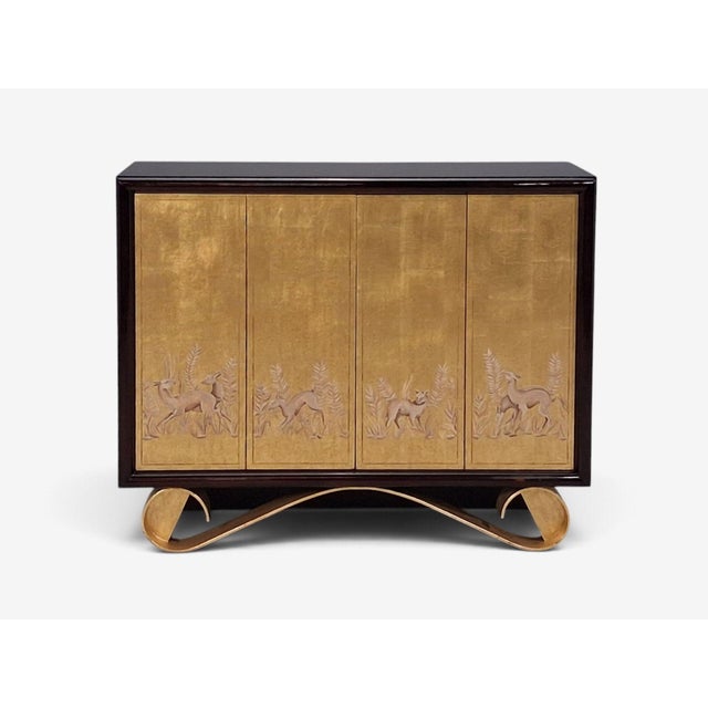 Jean De Merry, Rare Cassetto Cabinet, Gilt Polychrome, Mahogany, France, 2010s For Sale In New York - Image 6 of 11