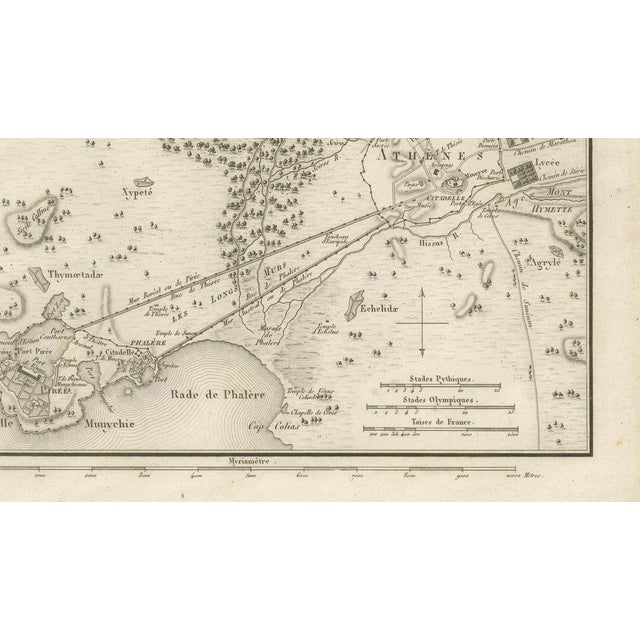 Beige Ancient Athens and Piraeus Map from Ambroise Tardieu, 1825 For Sale - Image 8 of 9