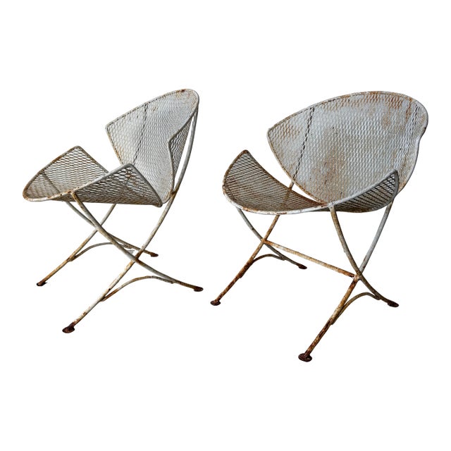 1960’s Vintage Maurizio Tempestini for Salterini “Clamshell” or “Orange Slice” Outdoor Chairs – Pair For Sale