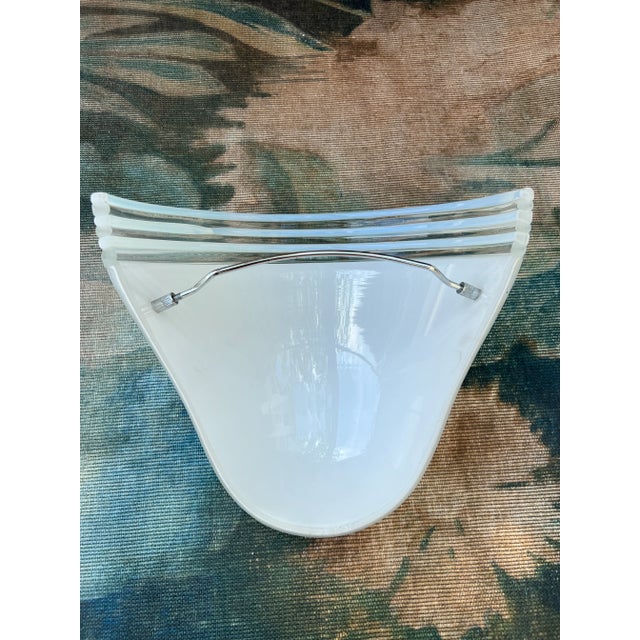 Pair of Vintage White Murano Glass Sconces by Leucos, C. 1970's For Sale - Image 9 of 11