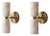 Handcrafted Brass & Natural Alabaster Double Wall Sconces - Pair For Sale