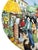 1980s 1980s Vintage Brunelli Designs Made in Italy Folk Art Market Scene Ceramic Salad Plates - Set of 6 For Sale - Image 5 of 18