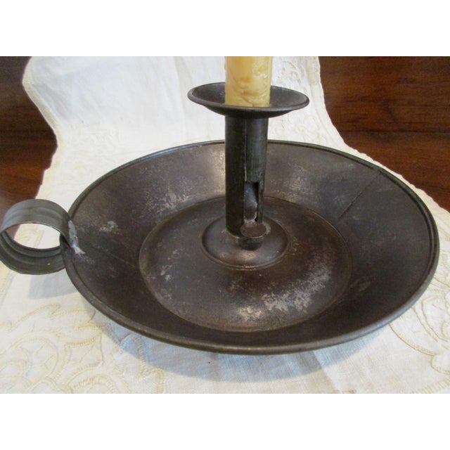 Antique 1800s New England Shaker Sponge Cake Tin Push Up Candlestick Chairish
