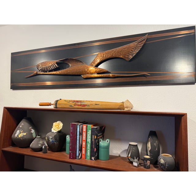 Metal and Copper Wall Decoration with Birds, 1970s For Sale - Image 13 of 15