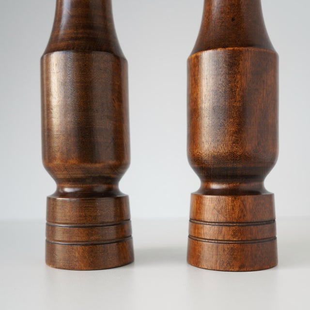 Midcentury Woodcrest by Styson Japan Wood Salt and Pepper Mill For Sale - Image 4 of 10