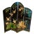 Japanese Arched Hand Painted Wood Screen -- Two Scenes For Sale