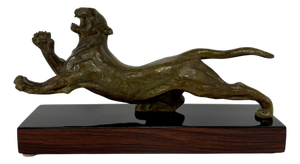 French Art Deco Panther Sculpture, 1940s, Bronze