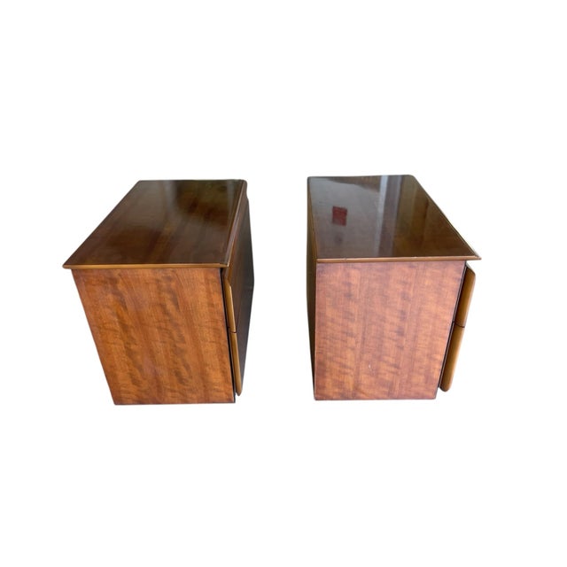 Wood Vintage Lane Altavista Two Drawer Nightstands, Mid Century Modern, a Pair For Sale - Image 7 of 16