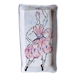 Hand Painted Terracotta Trinket Tray For Sale