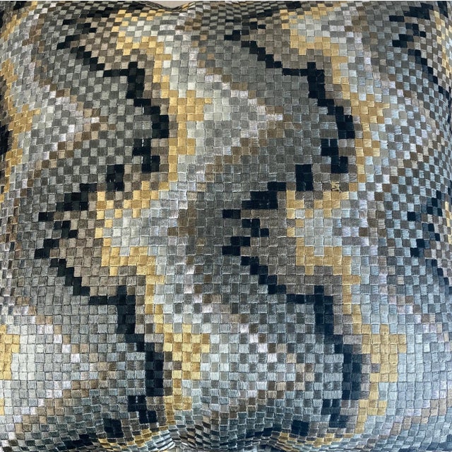 2020s Beacon Hill "Copa Mosaic Platinum" 22" Pillows - a Pair For Sale - Image 5 of 6