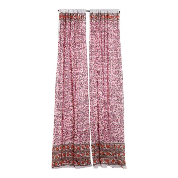 Riyad 45" X 84" Pink & Orange Curtain For Sale