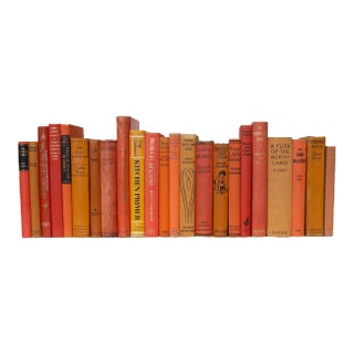 Decorative Books - Vintage Citrus Books - 1 Foot of Orange Books For Sale