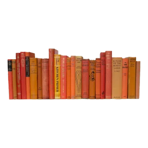 Decorative Books - Vintage Citrus Books - 1 Foot of Orange Books