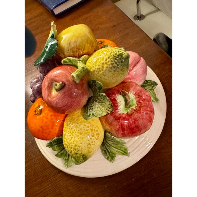 Hollywood Regency Vintage Arco Italian Majolica Style Fruit Compote Candy Dish With Lid – Ceramic Pedestal Bowl – Hollywood Regency Deco For Sale - Image 3 of 12