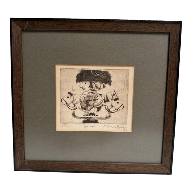 1970s Charles Bragg "Janus" 21/90 Signed Lithograph Framed For Sale
