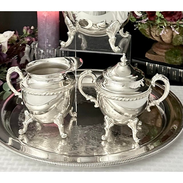 Vintage Silver Plated Tea Service Set Maker Hs - 4 Pieces For Sale - Image 9 of 10