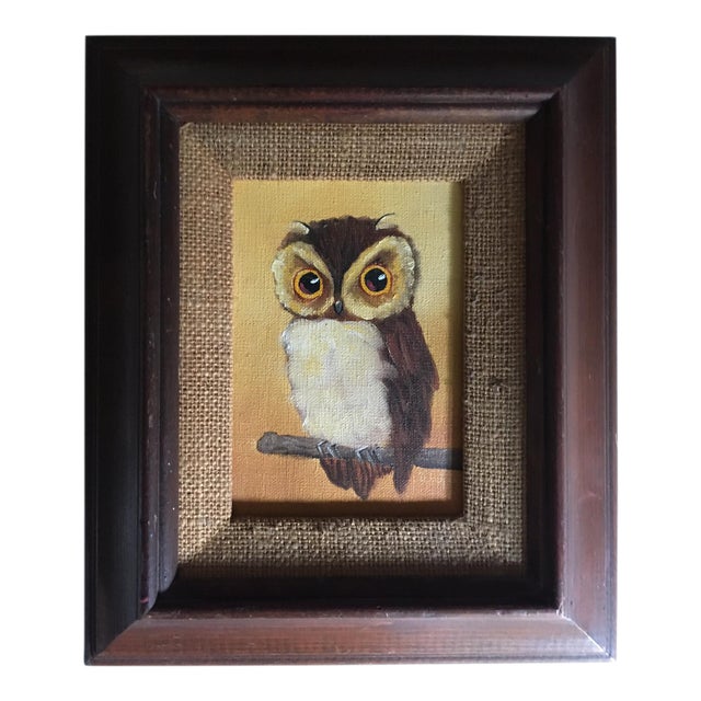 MidCentury Modern Owl Painting Chairish