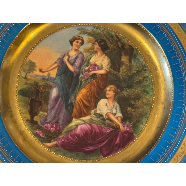 Antique Victorian Royal Vienna Porcelain Gilt Decorated Scenic Plate Bachantes Marked with a blue beehive mark and titled...
