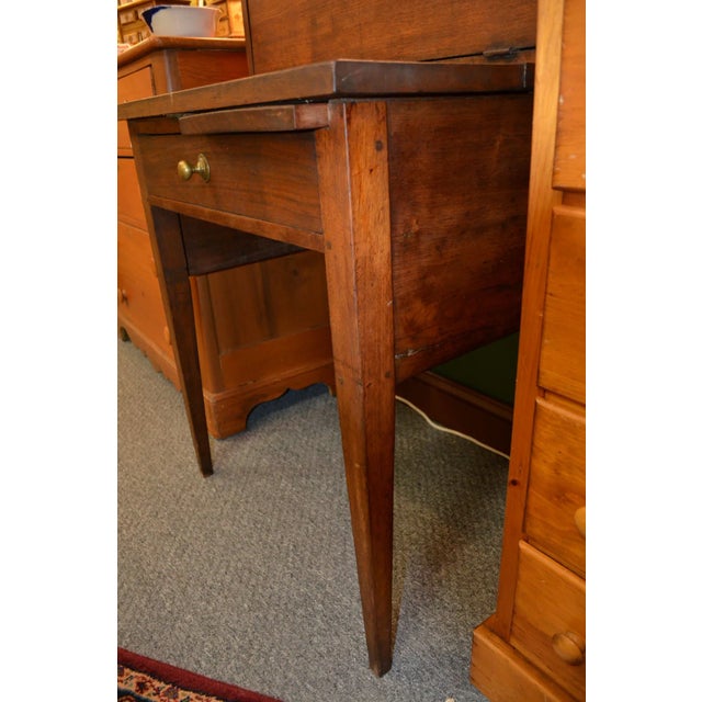Late 19th Century Antique Solid Wood & Brass 2 Piece Desk Railway Station / Clerk / Postmaster For Sale - Image 9 of 11