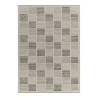 Freya Geometric Rug by Celerie Kemble for Chairish in Gray, 3'x8' For Sale