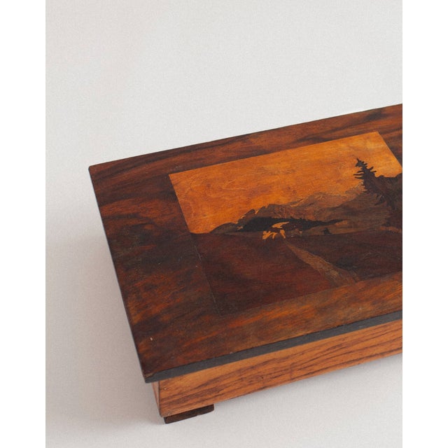 Alpine Landscape Marquetry Box For Sale - Image 5 of 7