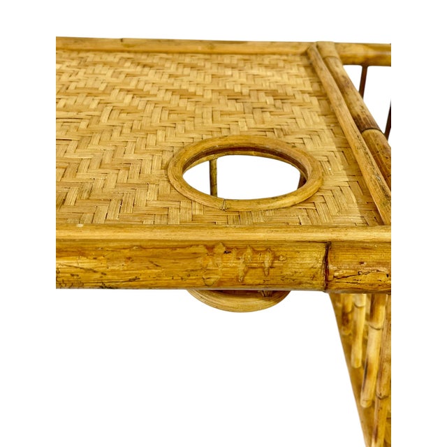 Vintage Bamboo and Rattan Bed Dining Tray For Sale - Image 9 of 12