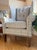 Custom Tufted Houndstooth Wingback Chair For Sale - Image 12 of 18