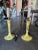 1970's Mottahedah Yellow Crepe Candlestick Lamps - a Pair For Sale In Miami - Image 6 of 12