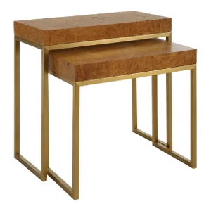 Burl-esque Wooden Nesting Tables, Set of 2