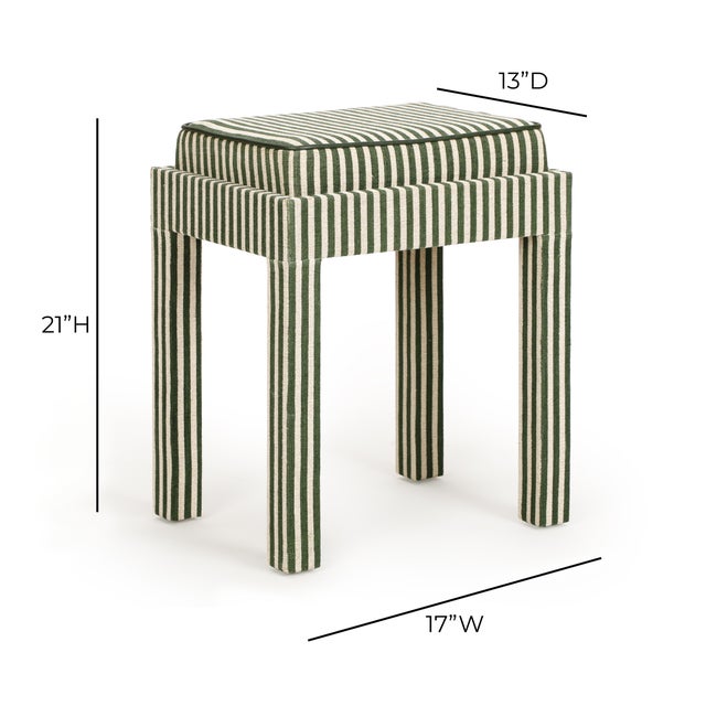 2020s Kora Green Cotton Jute Stool For Sale - Image 5 of 5