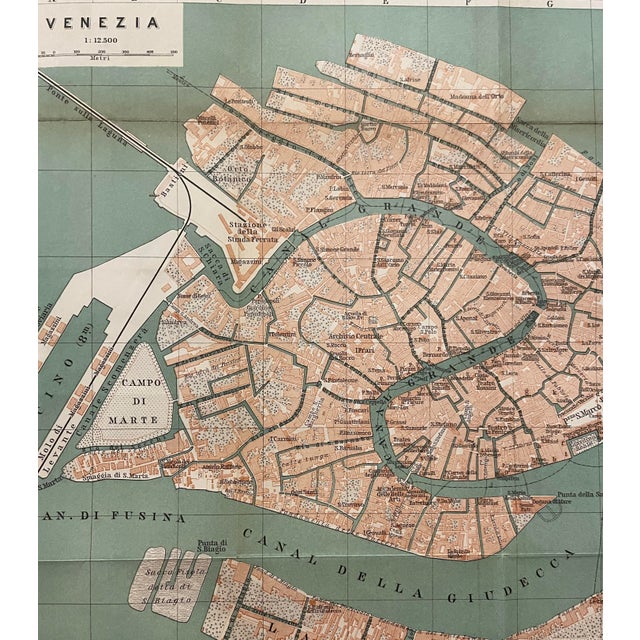 1920s map of Venezia Italy from an Italian Atlas. Combined shipping available, please inquire.
