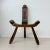 Spanish Brutalist Hand Carved Oak Tripod Chair, 1970s For Sale - Image 4 of 18