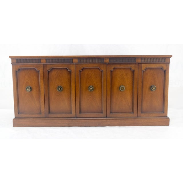 Late 20th Century Fine Mid Century Modern Brown Mahogany 5 Doors Compartment Drawers Credenza MINT For Sale - Image 5 of 12