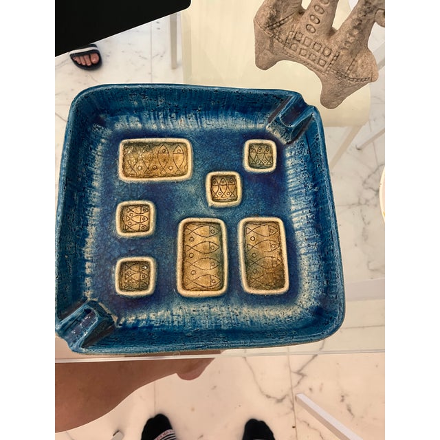 Large Ceramic Trinket Tray in Blue Rimini by Aldo Londi for Bitossi, Italy, 1960 For Sale - Image 6 of 10