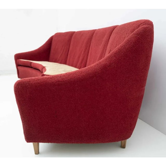 1950s Curvo Sofa Four Places Mid-Century Modern in Velvet, Italy, 1950s For Sale - Image 5 of 10