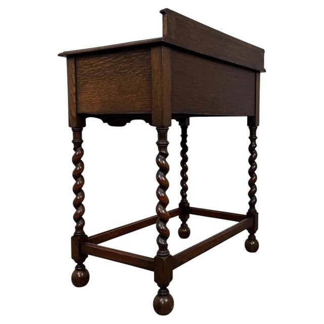 Early 20th Century Antique English Jacobean Revival Oak Side Table For Sale - Image 10 of 12