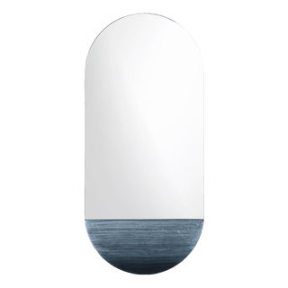 Orizzonte 55120 Short Silver Oval Mirror by Disain1971 For Sale