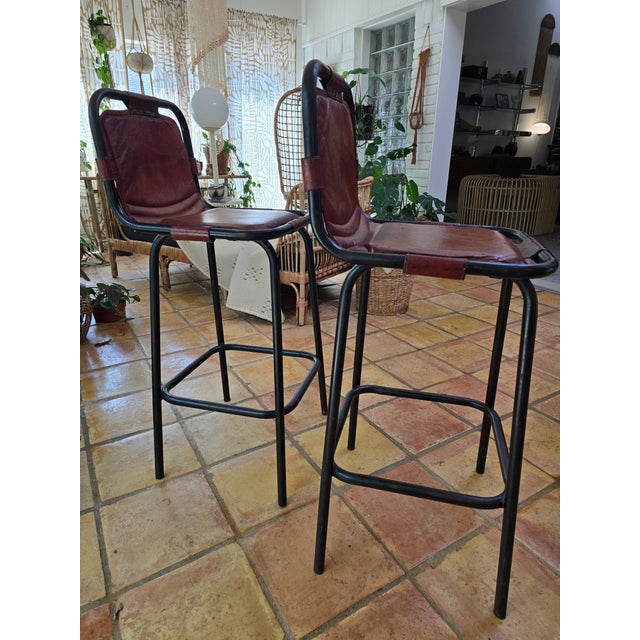 1960s Pair of Leather Bar Stools For Sale - Image 13 of 18