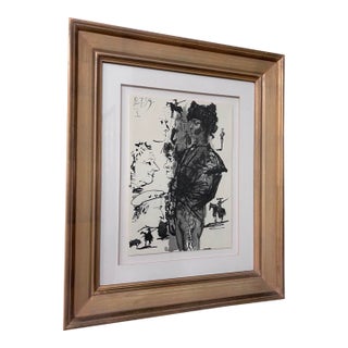 1961 Pablo Picasso “Toros Y Toreros” No. 5 Bichrome Print Framed For Sale