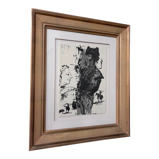 1961 Pablo Picasso “Toros Y Toreros” No. 5 Bichrome Print Framed For Sale