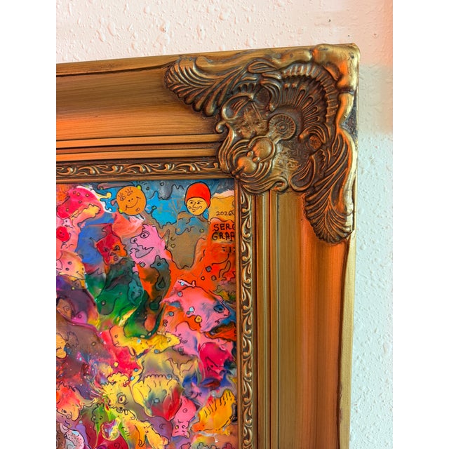 Paint Original Abstract Painting Serg Graff "Kikoriki" Surreal Fantasy, Pop Art, Coa For Sale - Image 7 of 9