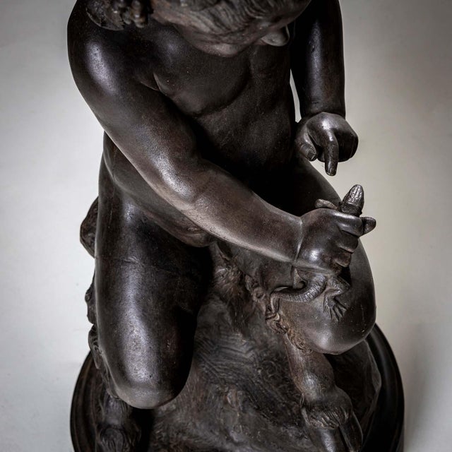 Sculpture of a Young Satyr, Early 20th Century, Metal For Sale - Image 10 of 11