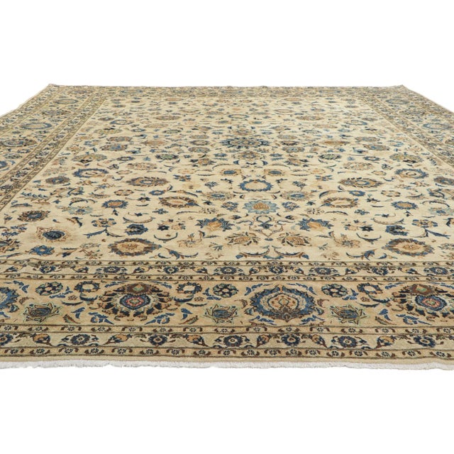 Art Nouveau Late 20th Century Vintage Persian Nain Rug, 10'04 X 14'11 For Sale - Image 3 of 10
