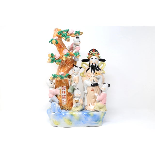 Hand-Painted Ceramic Chinese Feng Shui Prosperity Fertility Figure For Sale - Image 12 of 12